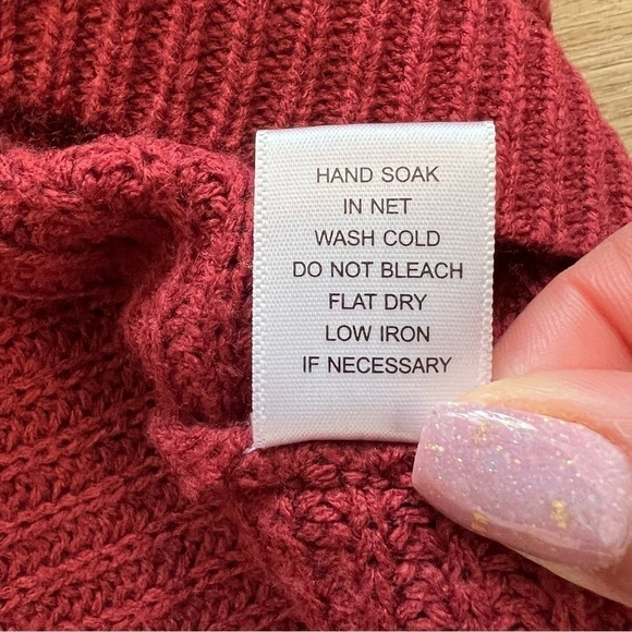 Juniper Ln Maternity Dolman Sleeve Sweater Rust Red Cable Knit Back Buttons Sz M - Picture 7 of 7